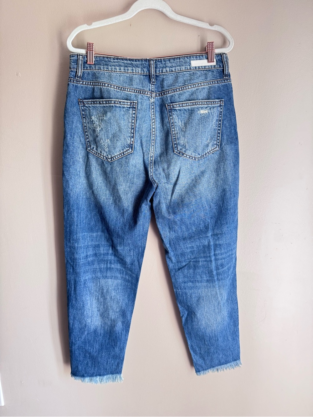 Cello Destructed Raw Hem Crop High Rise Jeans Ripped Destroyed 11 30 - Picture 3 of 10